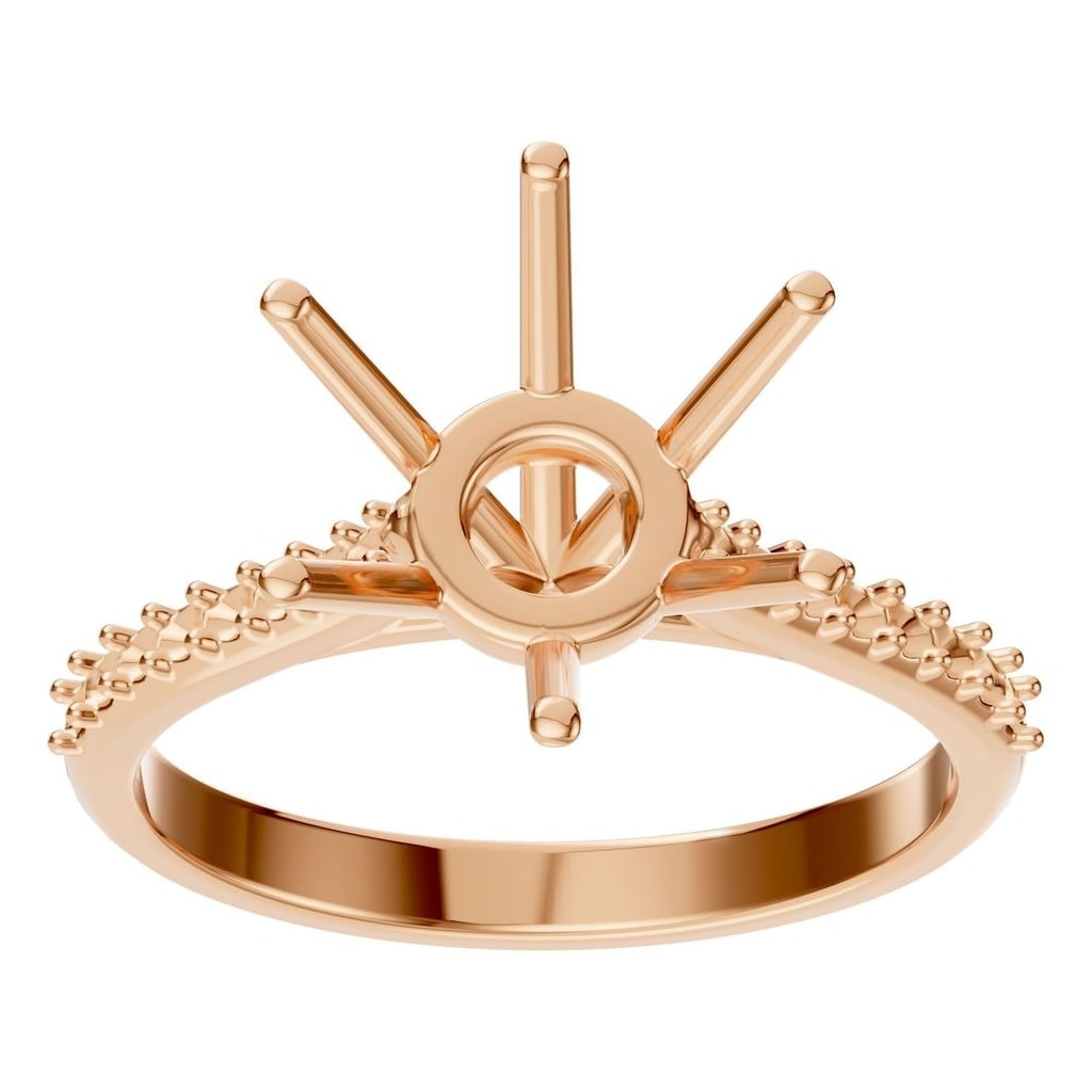 RI-2855 Rose Gold Ring UNSET - Front View