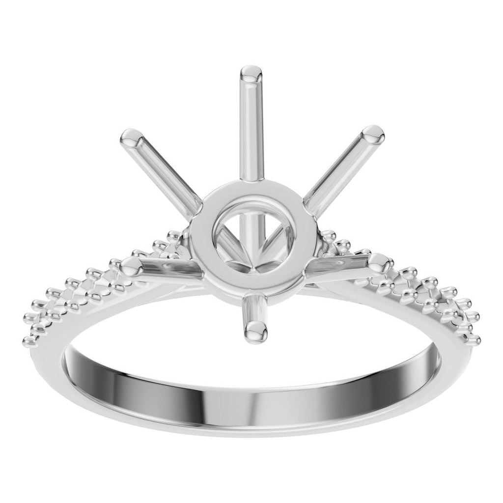 RI-2855 White Gold Ring UNSET - Front View
