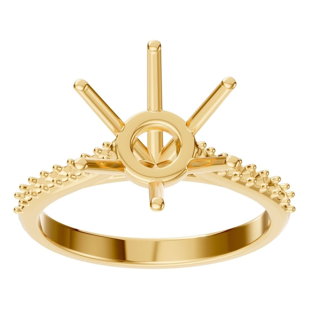 RI-2855 Yellow Gold Ring UNSET - Front View