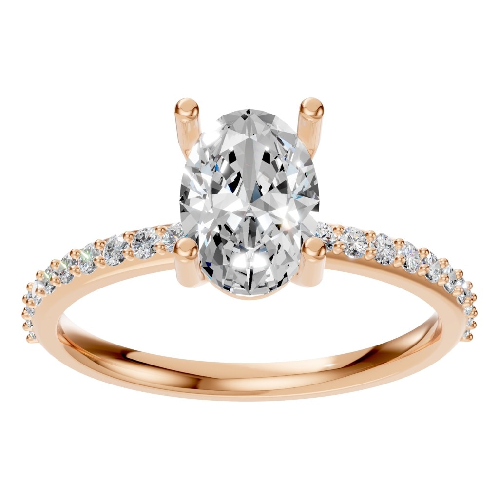 RI-2872 Rose Gold Ring SET - Front View