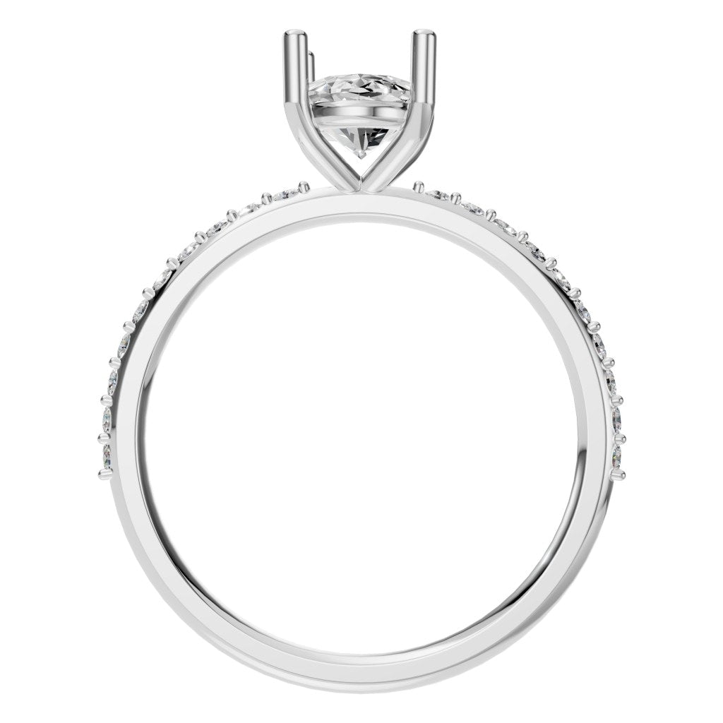 RI-2872 White Gold Ring SET - Top View