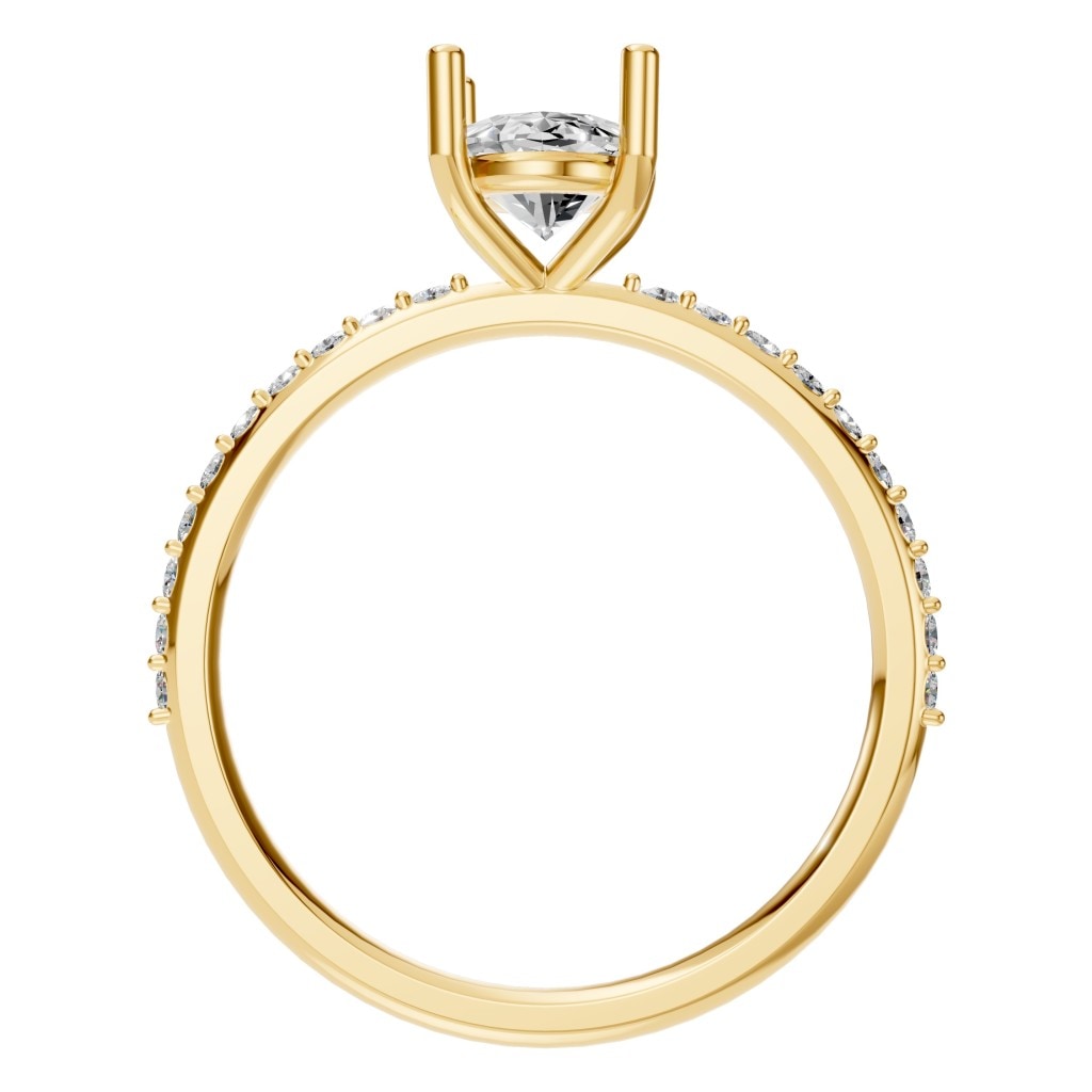 RI-2872 Yellow Gold Ring SET - Top View