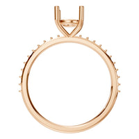 RI-2872 Rose Gold Ring UNSET - Top View
