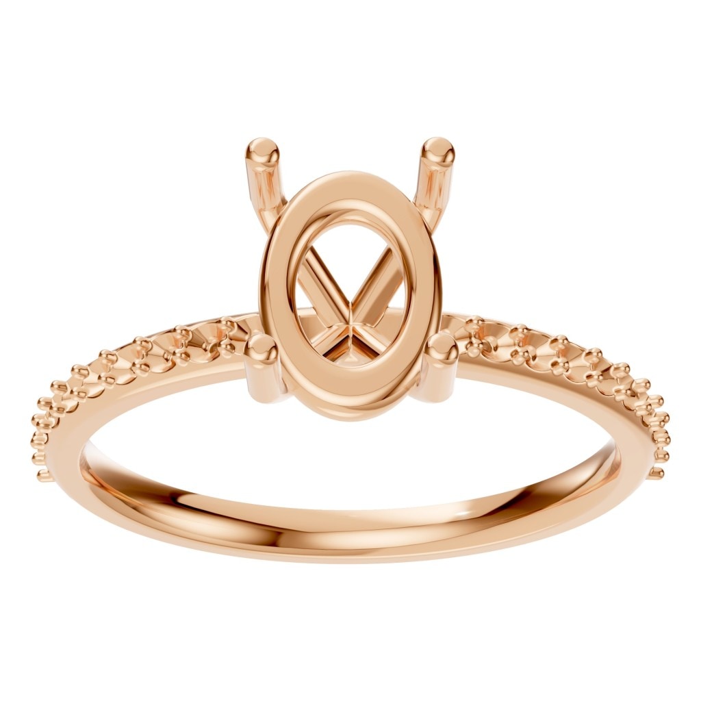 RI-2872 Rose Gold Ring UNSET - Front View