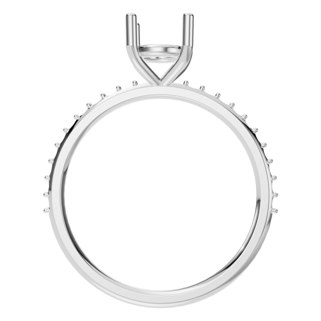 RI-2872 White Gold Ring UNSET - Top View