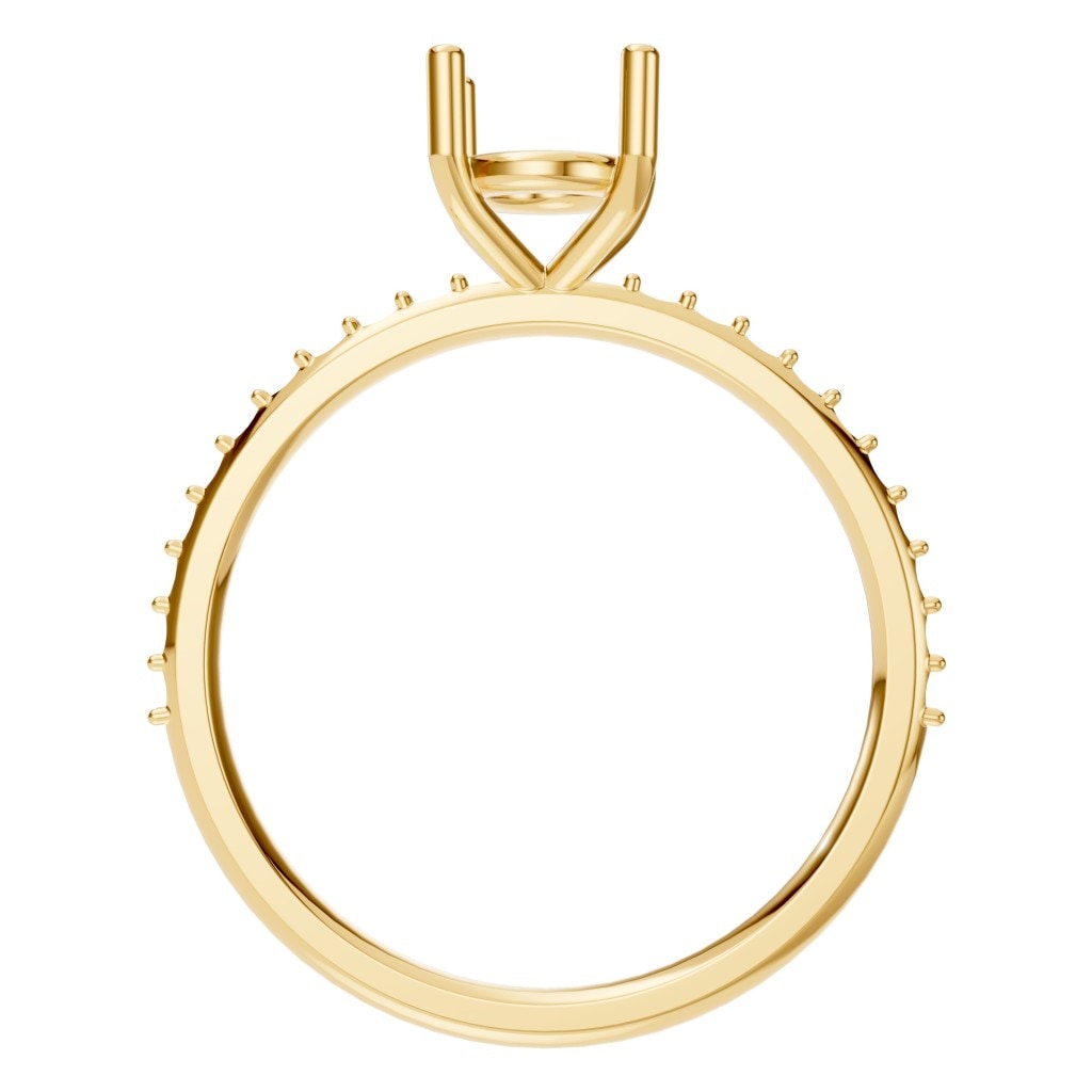 RI-2872 Yellow Gold Ring UNSET - Top View
