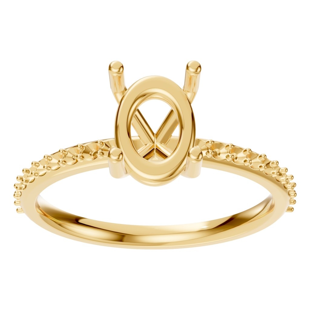 RI-2872 Yellow Gold Ring UNSET - Front View