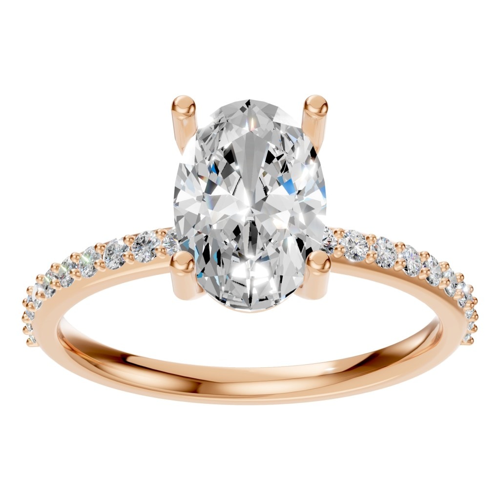 RI-2872 Rose Gold Ring SET - Front View