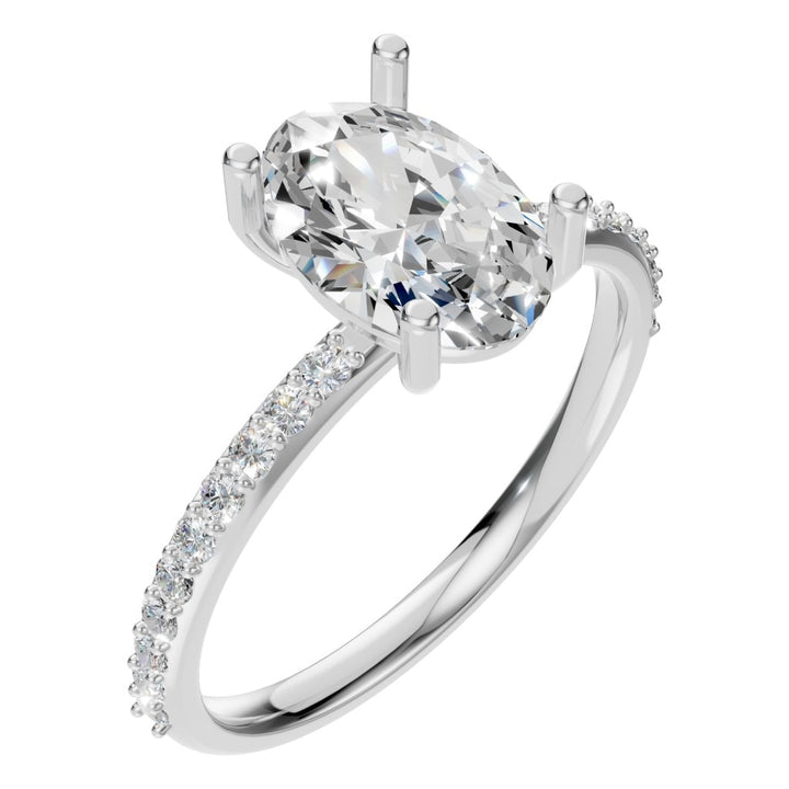 Accented Solitaire Ring Mounting - Oval 9x6mm