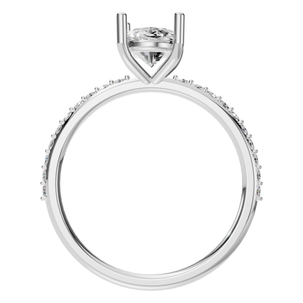 RI-2872 White Gold Ring SET - Top View