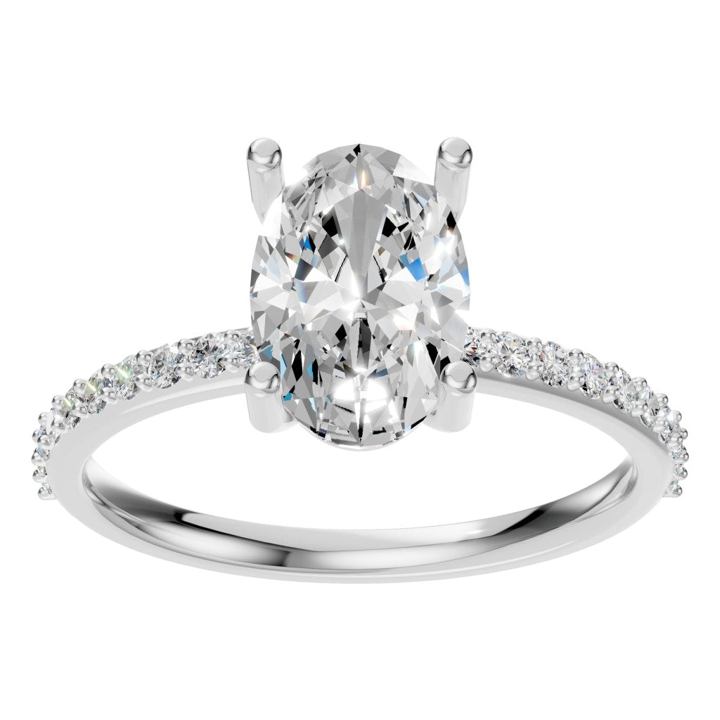 RI-2872 White Gold Ring SET - Front View