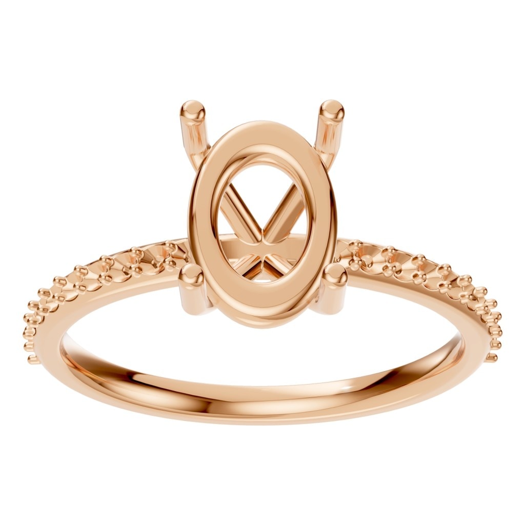 RI-2872 Rose Gold Ring UNSET - Front View