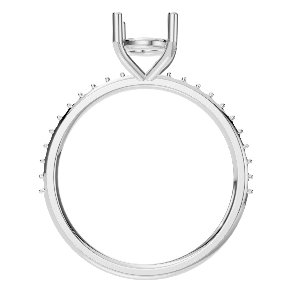 RI-2872 White Gold Ring UNSET - Top View