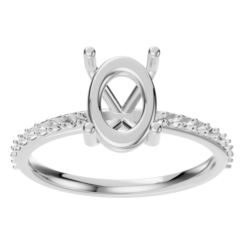 RI-2872 White Gold Ring UNSET - Front View