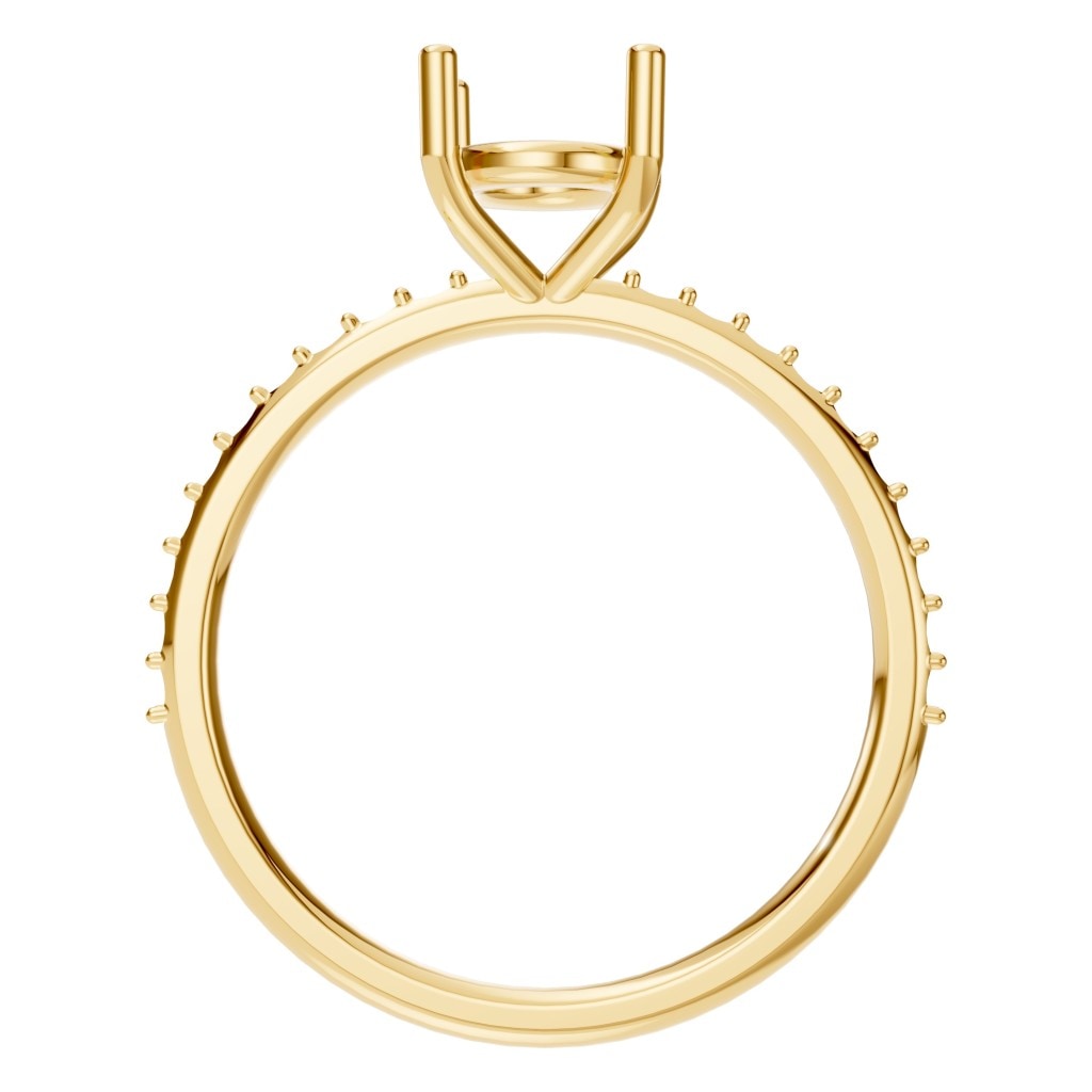 RI-2872 Yellow Gold Ring UNSET - Top View
