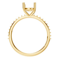 RI-2872 Yellow Gold Ring UNSET - Top View