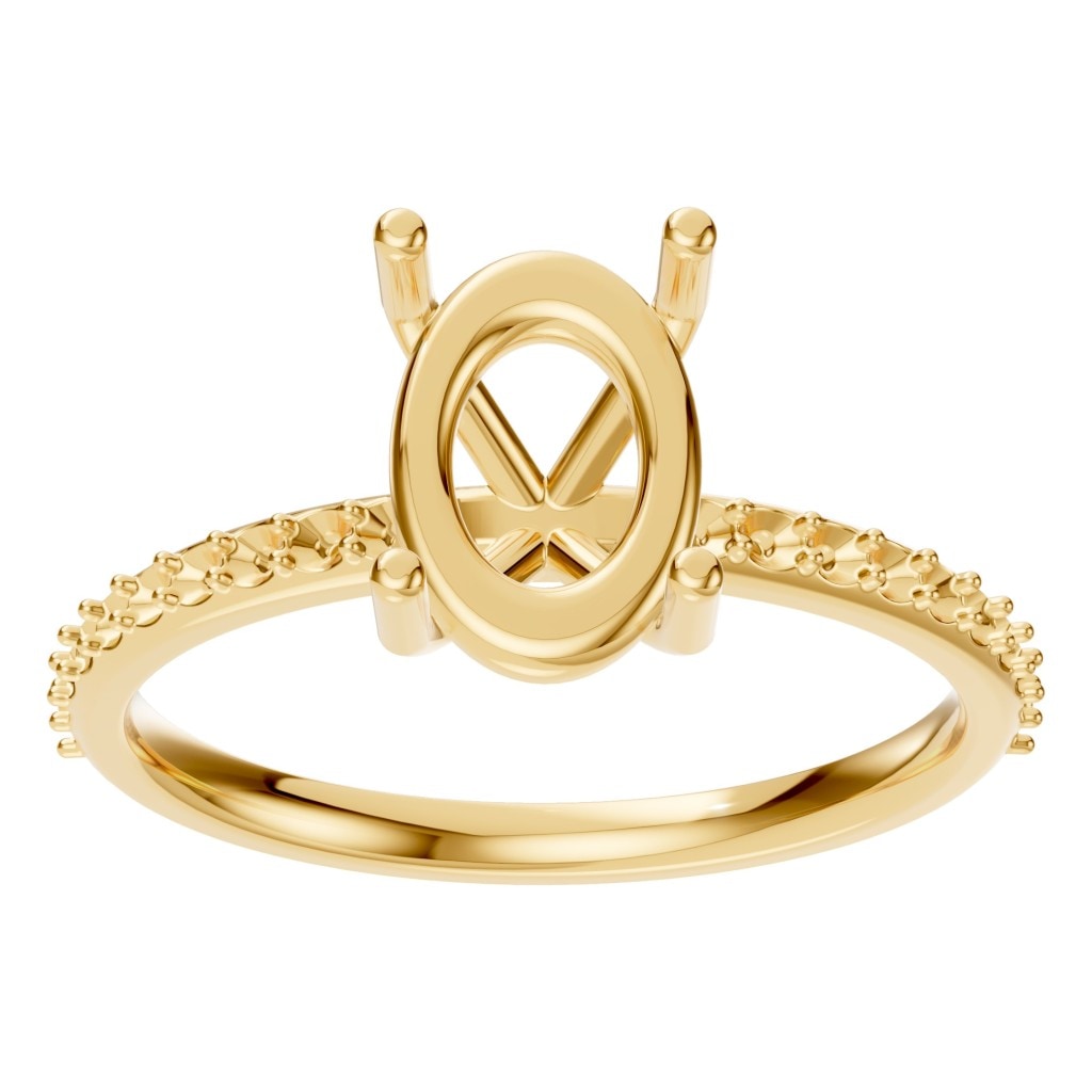 RI-2872 Yellow Gold Ring UNSET - Front View