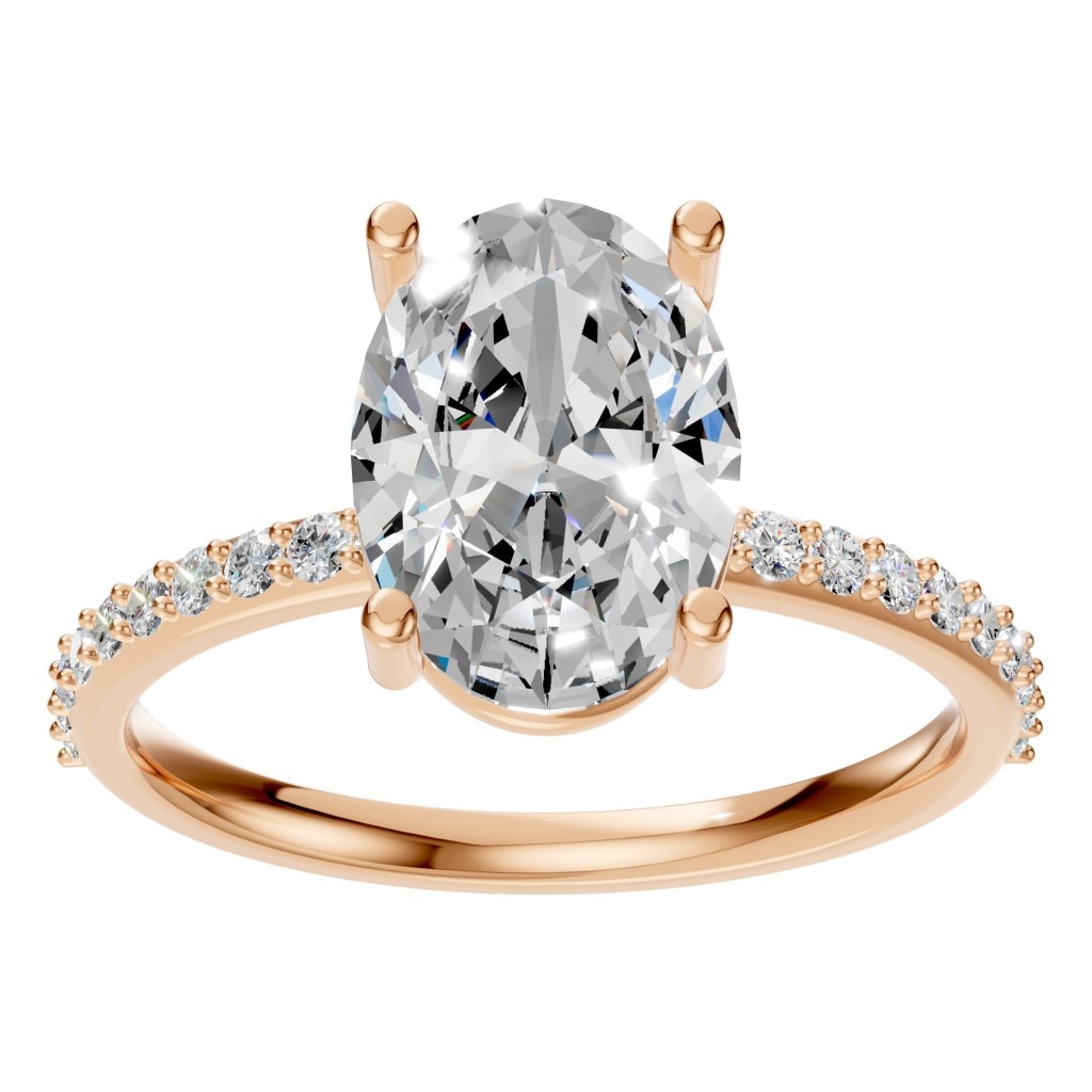 RI-2872 Rose Gold Ring SET - Front View