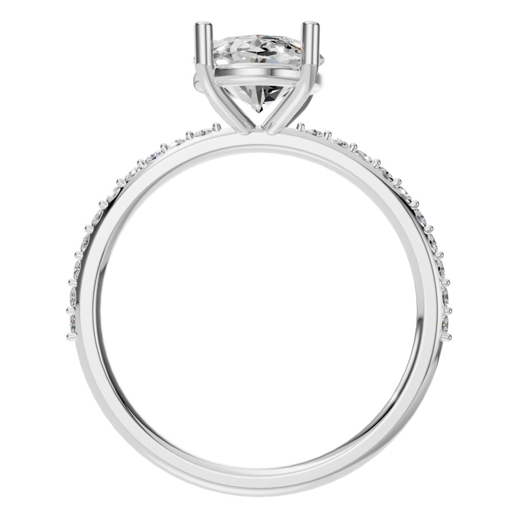 RI-2872 White Gold Ring SET - Top View