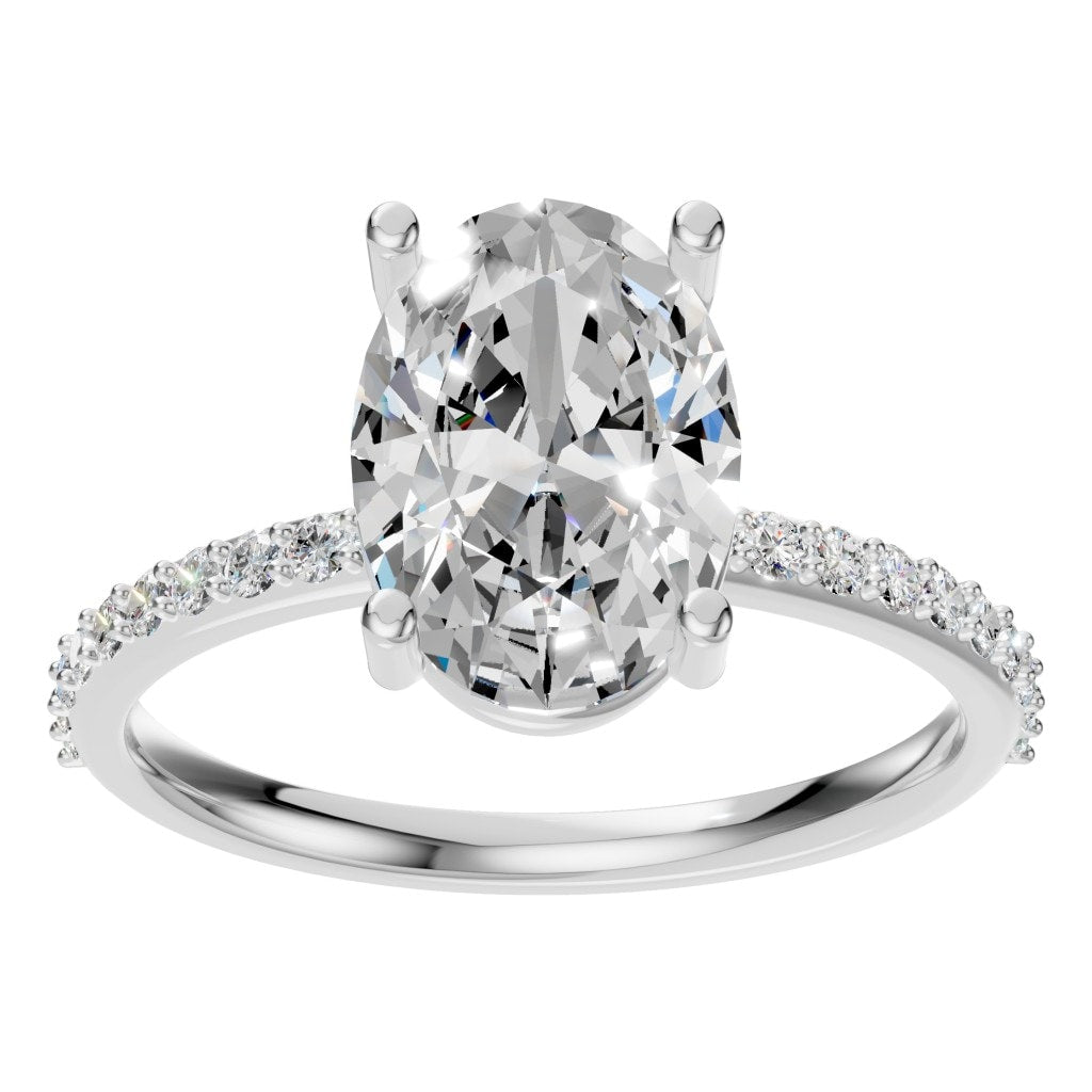 RI-2872 White Gold Ring SET - Front View