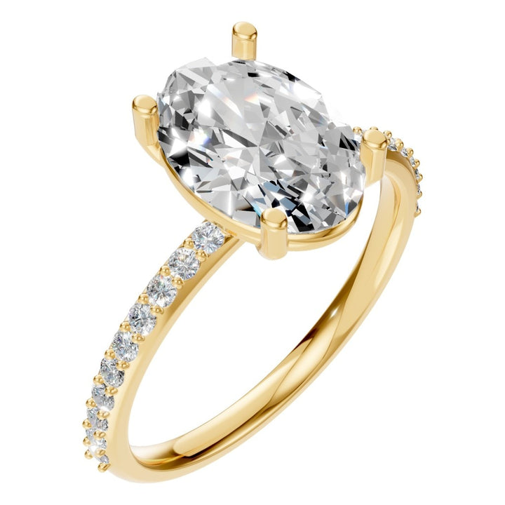 Accented Solitaire Ring Mounting - Oval 10X6.5mm