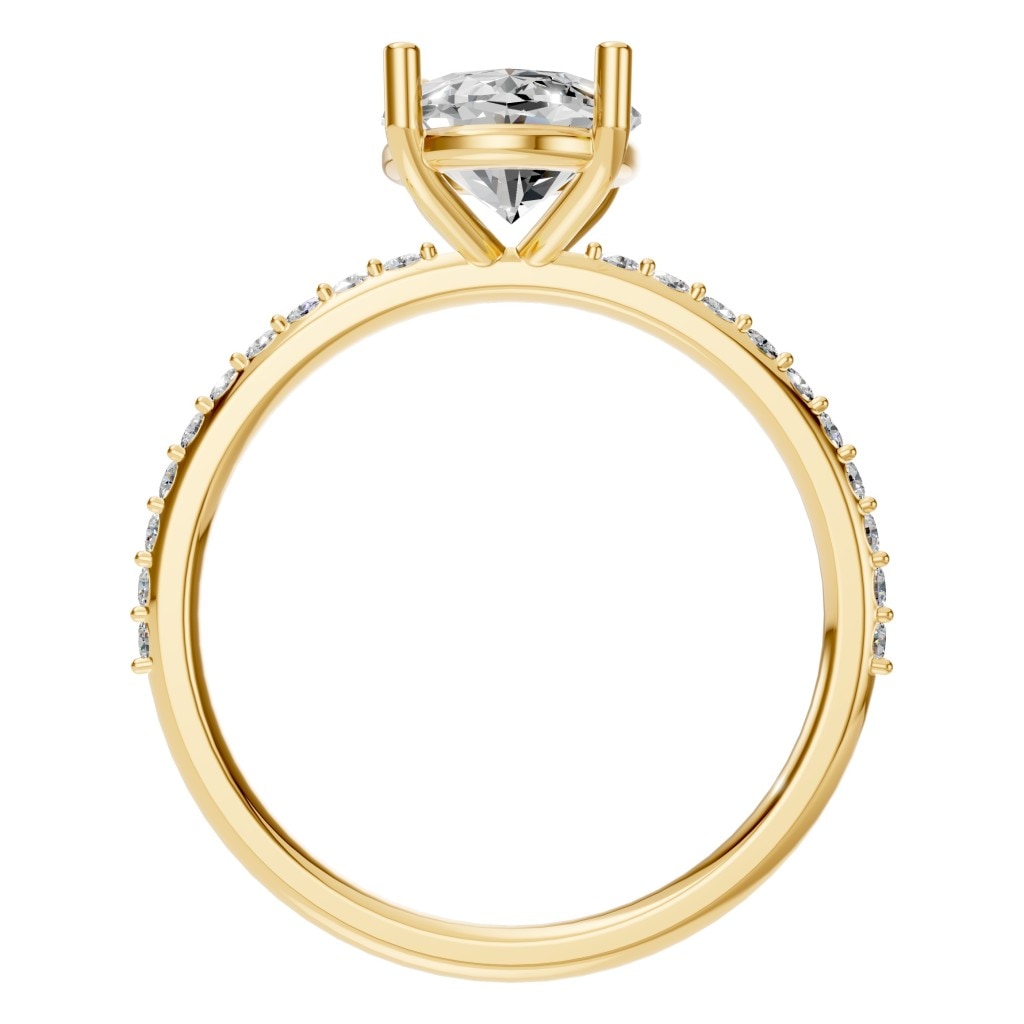 RI-2872 Yellow Gold Ring SET - Top View