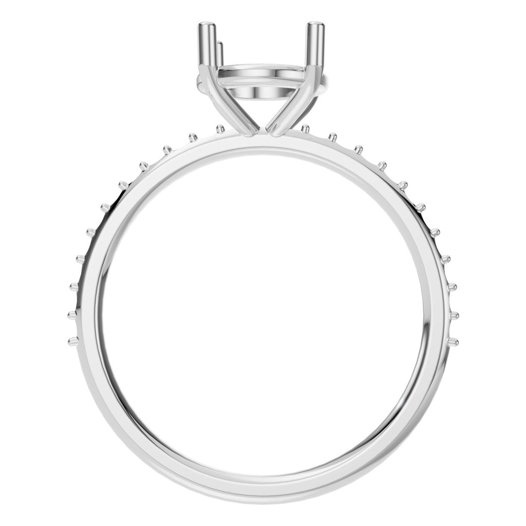 RI-2872 White Gold Ring UNSET - Top View