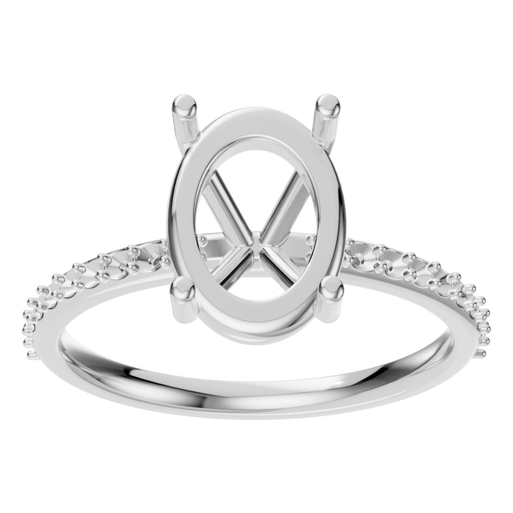 RI-2872 White Gold Ring UNSET - Front View