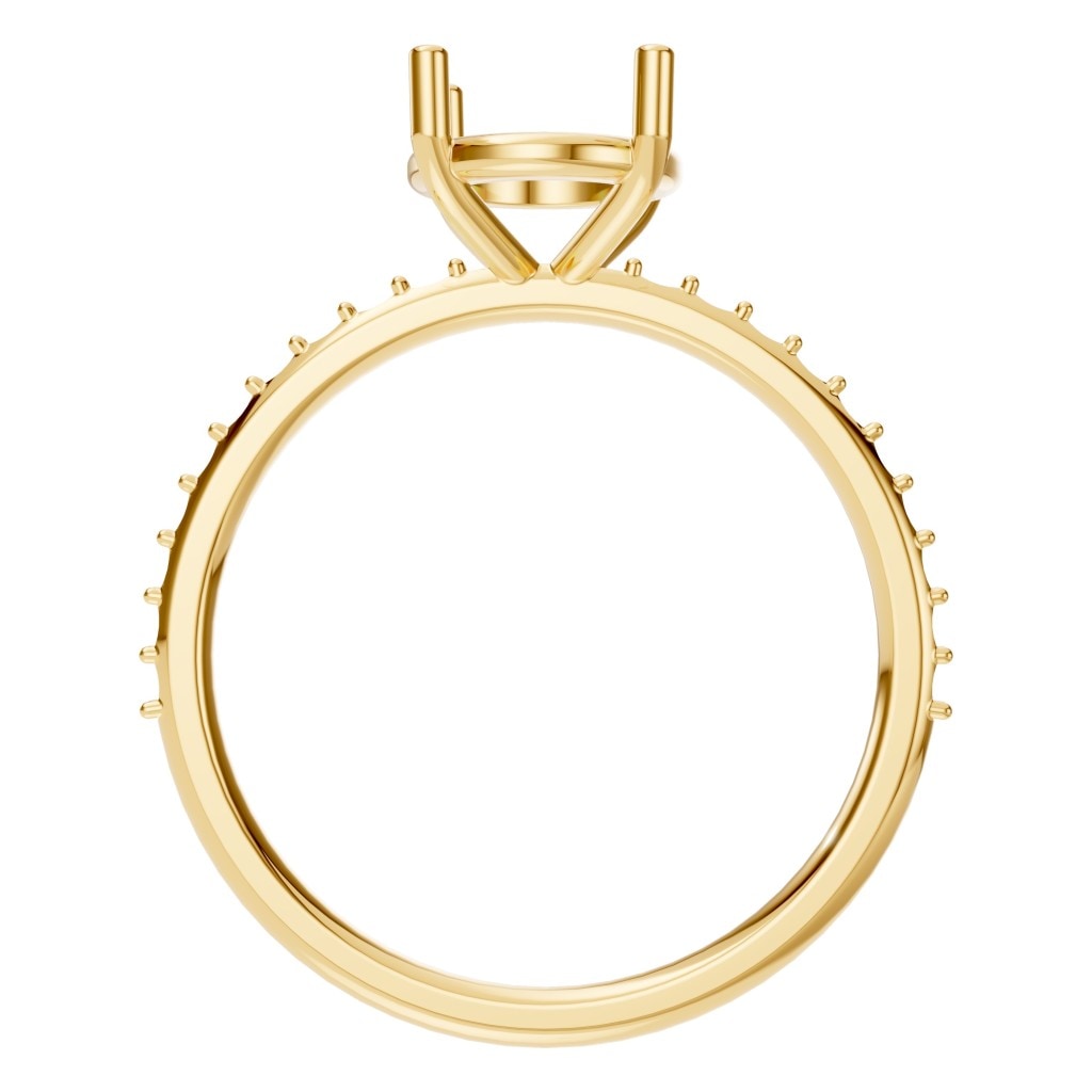 RI-2872 Yellow Gold Ring UNSET - Top View