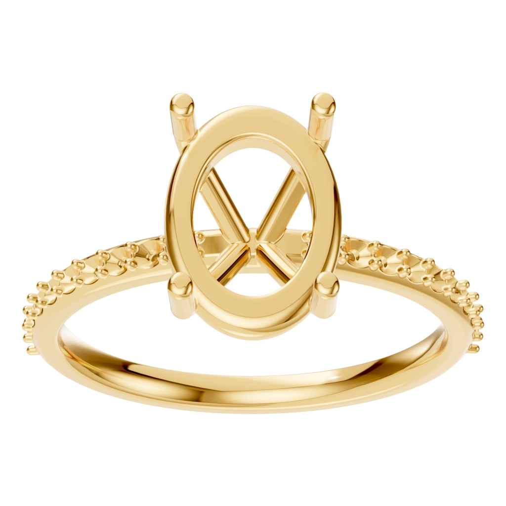 RI-2872 Yellow Gold Ring UNSET - Front View