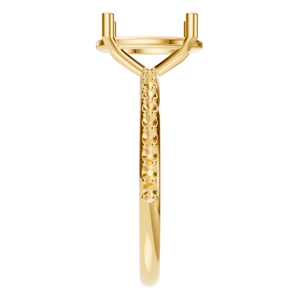 RI-2872 Yellow Gold Ring UNSET - Side View