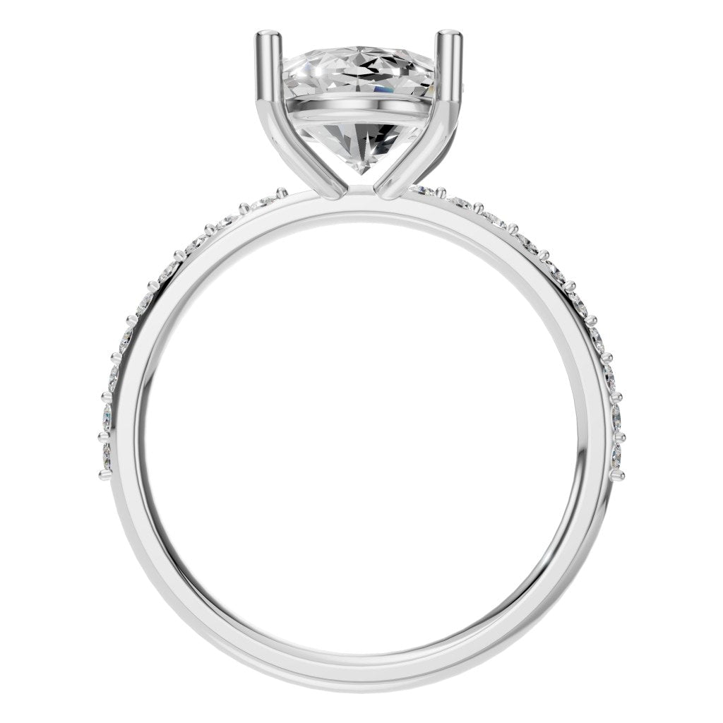 RI-2872 White Gold Ring SET - Top View
