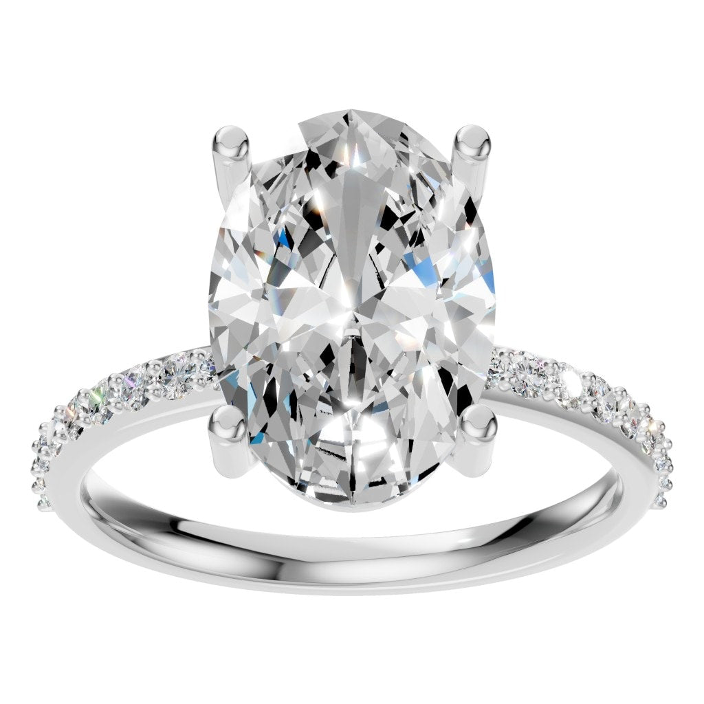 RI-2872 White Gold Ring SET - Front View