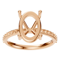 RI-2872 Rose Gold Ring UNSET - Front View
