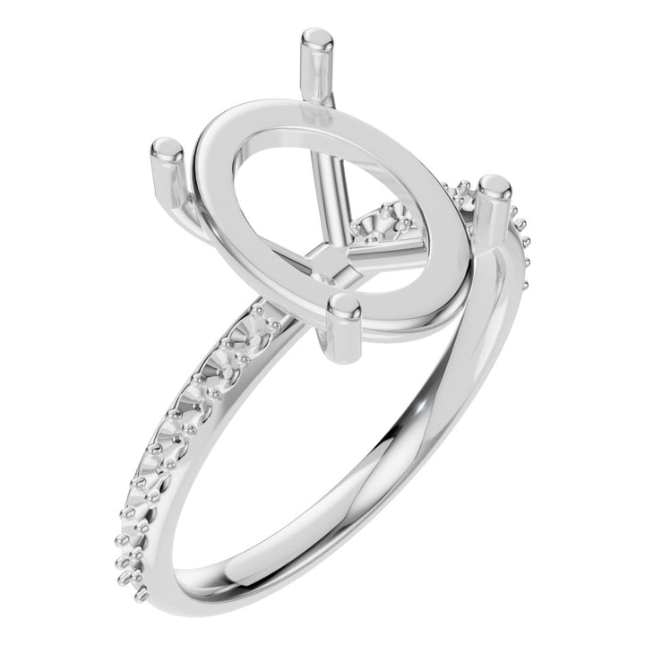 Accented Solitaire Ring Mounting - Oval 12x8mm