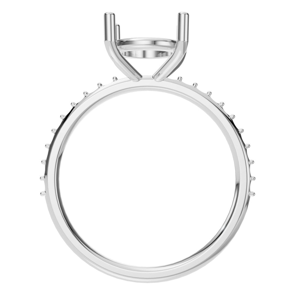 RI-2872 White Gold Ring UNSET - Top View
