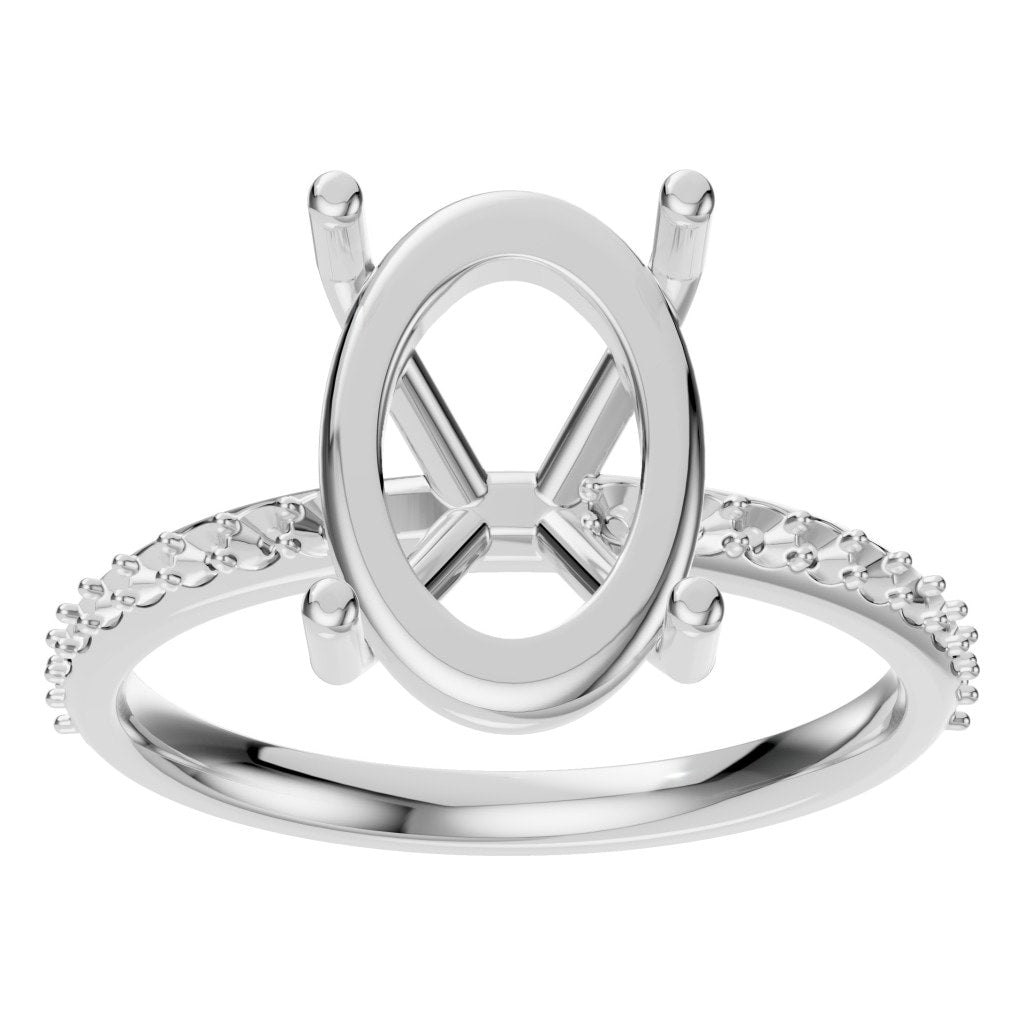 RI-2872 White Gold Ring UNSET - Front View