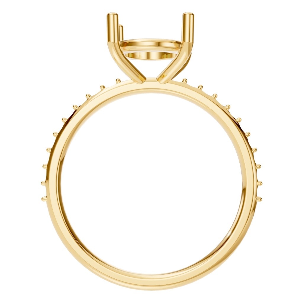 RI-2872 Yellow Gold Ring UNSET - Top View
