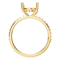 RI-2872 Yellow Gold Ring UNSET - Top View
