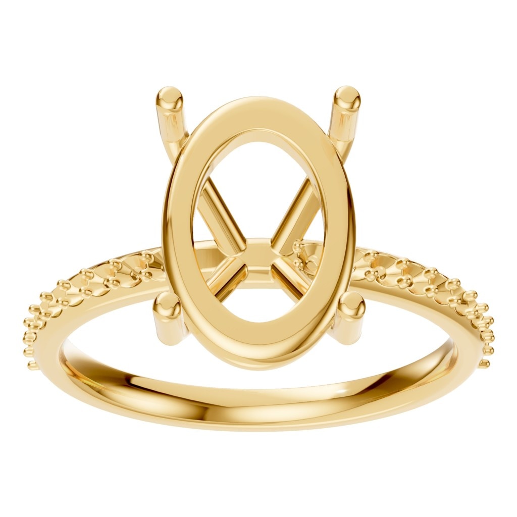RI-2872 Yellow Gold Ring UNSET - Front View