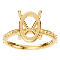 RI-2872 Yellow Gold Ring UNSET - Front View