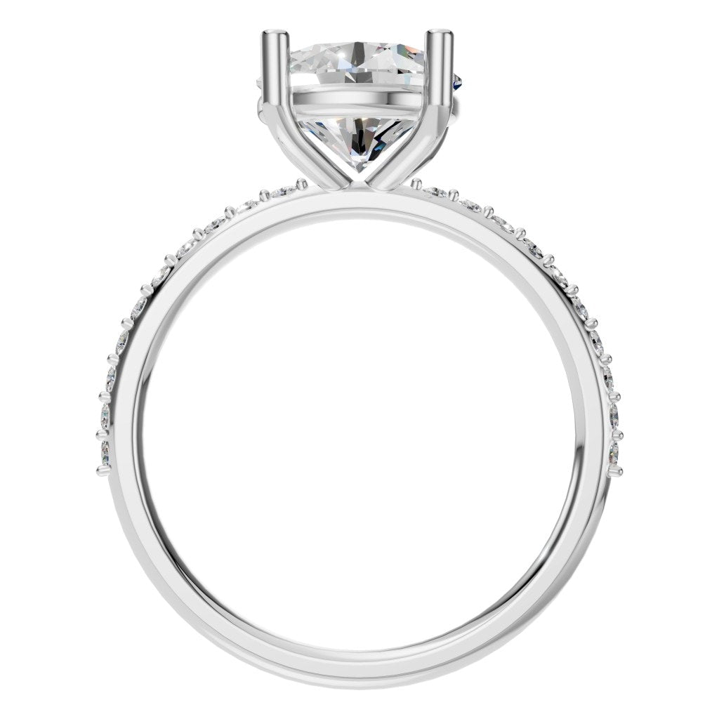 RI-2872 White Gold Ring SET - Top View