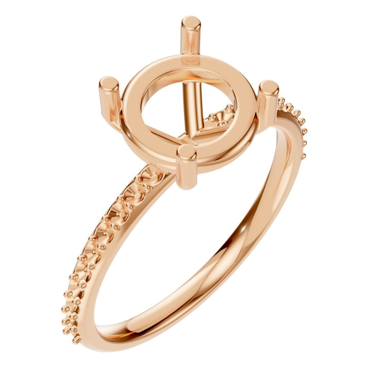 Accented Solitaire Ring Mounting - Round 8mm