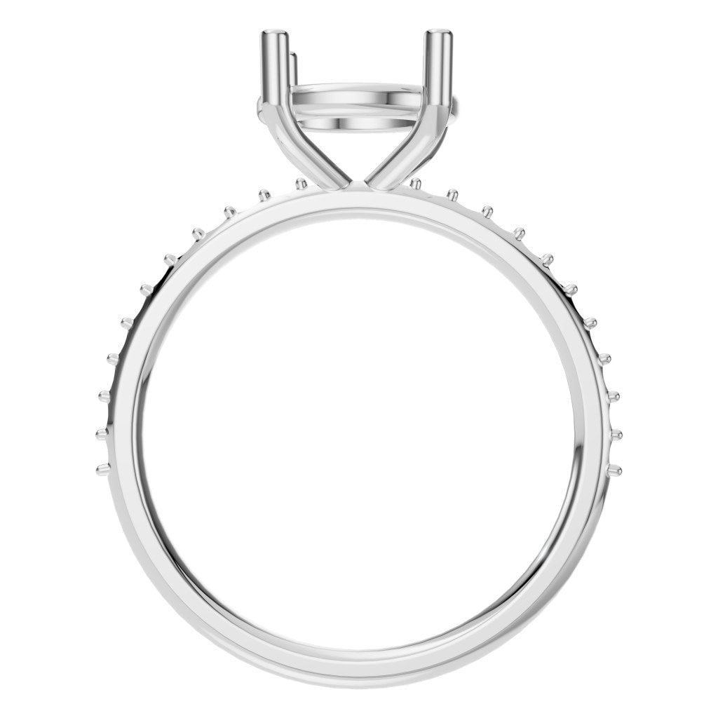 RI-2872 White Gold Ring UNSET - Top View