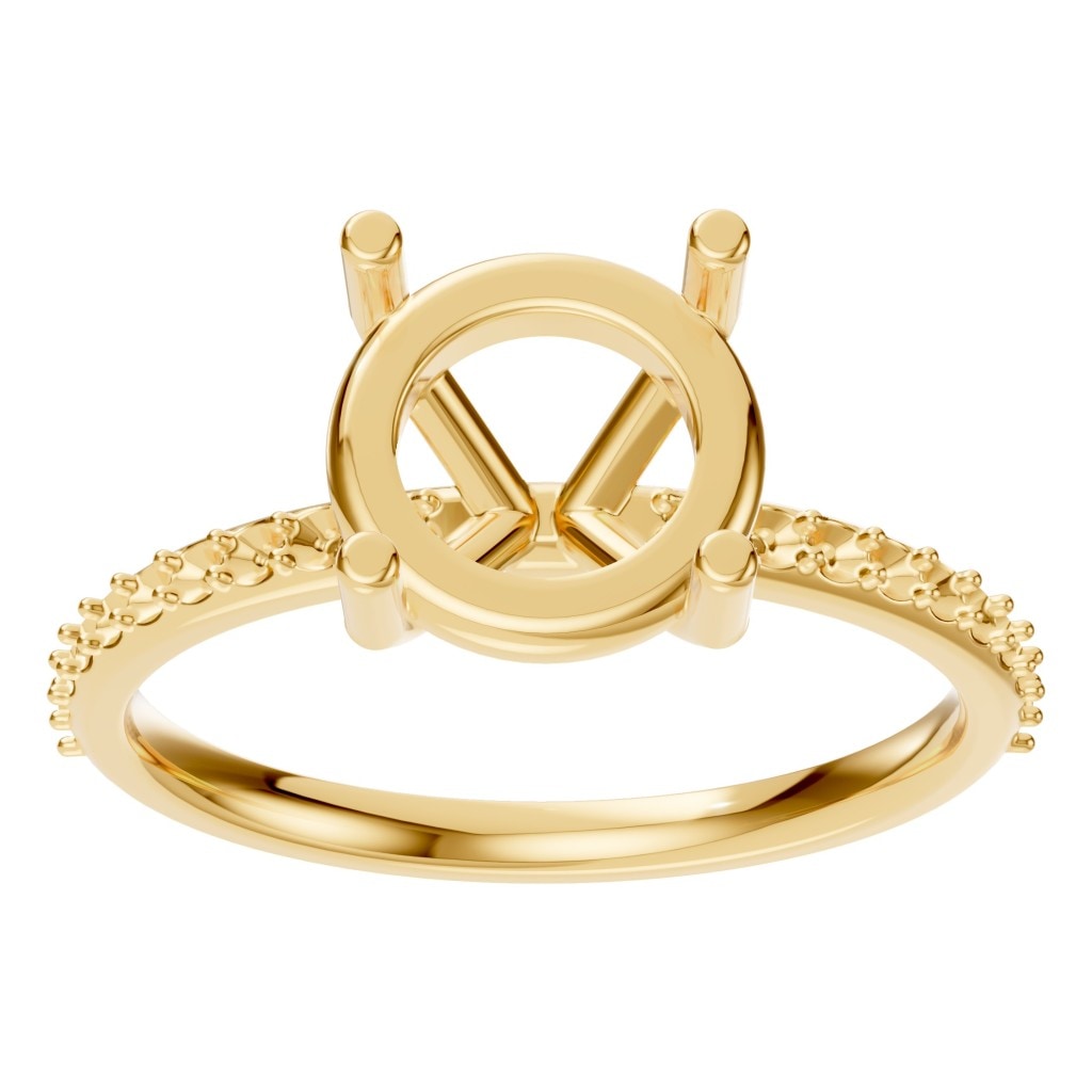 RI-2872 Yellow Gold Ring UNSET - Front View