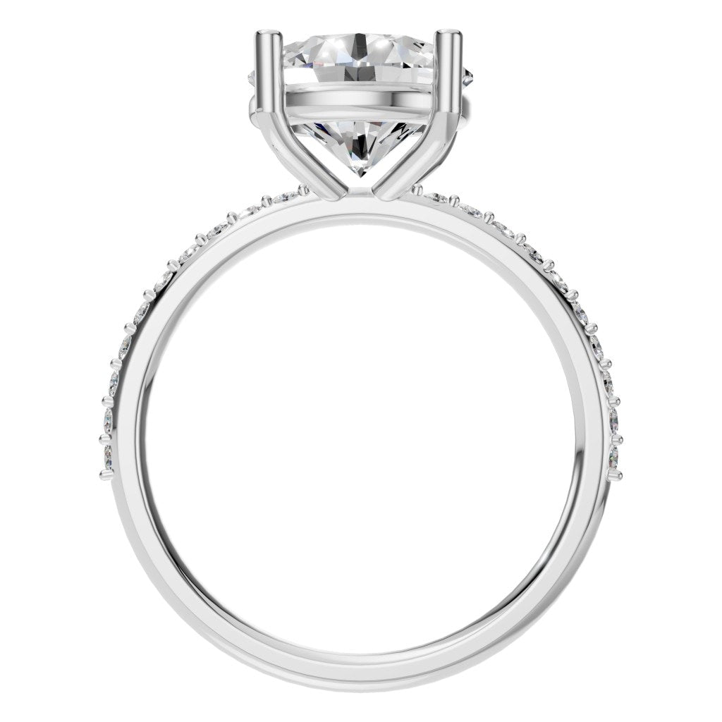 RI-2872 White Gold Ring SET - Top View