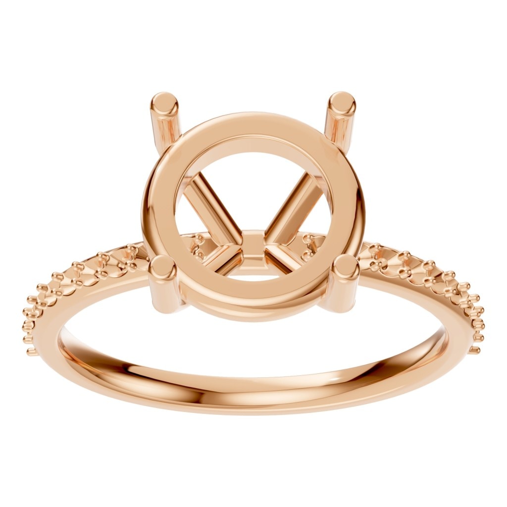 RI-2872 Rose Gold Ring UNSET - Front View