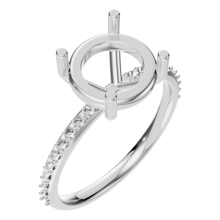 Accented Solitaire Ring Mounting - Round 8.7mm