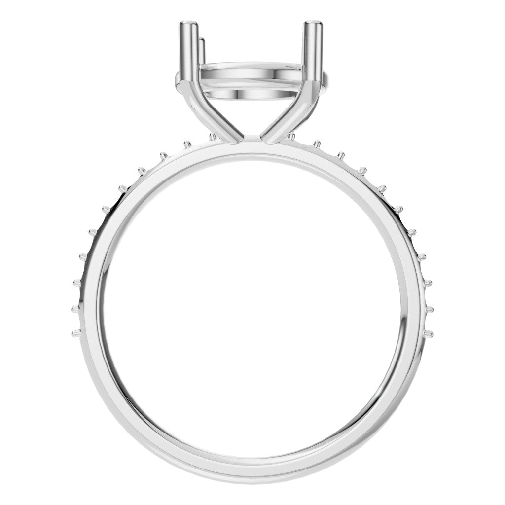 RI-2872 White Gold Ring UNSET - Top View