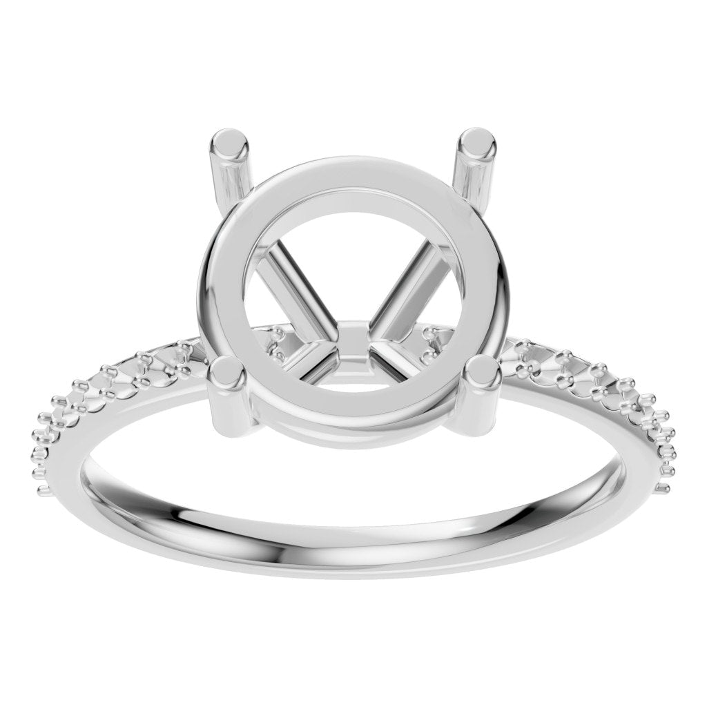 RI-2872 White Gold Ring UNSET - Front View